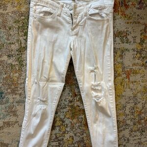 Flying Monkey White Ripped Skinny Jeans